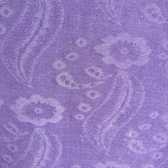 PURPLE SCOOP-NECK SS TOP WITH LACE-LOOK DETAILS - Picture 6 of 6